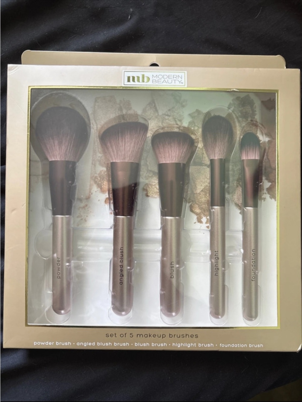 5-Piece Makeup Brush Set — Pink and Rose Gold